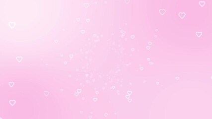 Poster - A delicate pink gradient background featuring scattered white heart outlines. The soft design creates a romantic and whimsical mood, perfect for Valentine's Day themes or love-related content.