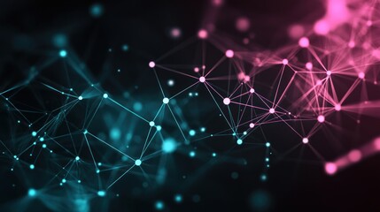 Aufkleber - Abstract representation of interconnected nodes and lines, symbolizing data and technology.