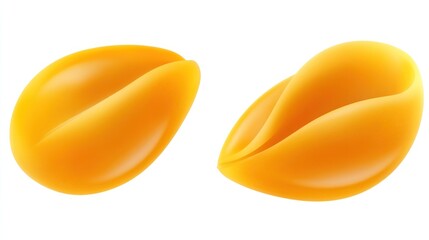 Leinwandbilder - Two smooth, stylized orange shapes resembling halves of a fruit or a decorative object.