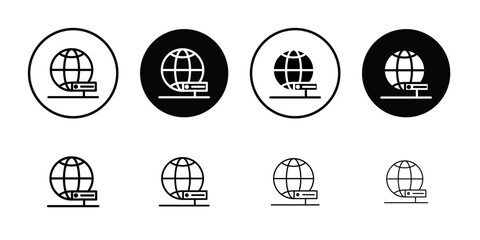 Web server icon Thin line flat illustration