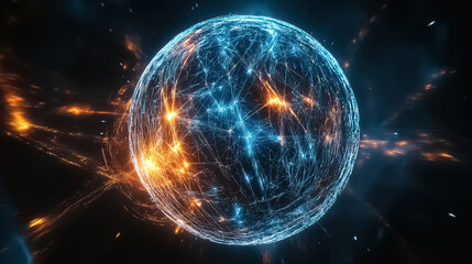 Poster - A glowing digital sphere