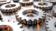 © tonpreecha - Isolated white background, abstract interlocking gears, symbolizing cooperation and unity, crafted from steel with clean white space, high detail