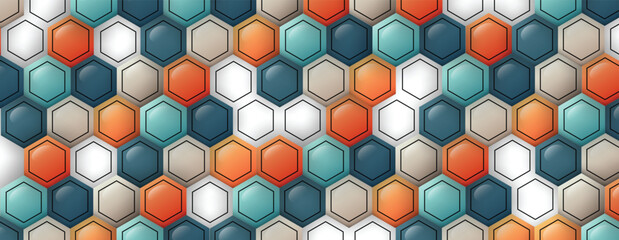Aufkleber - Abstract technology color hexagon vector background