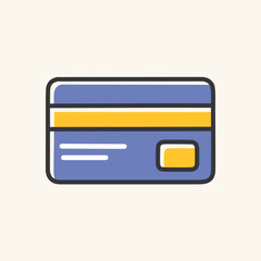 Credit card icon design. Simple credit card illustration, symbolizing finance, payment, and online shopping convenience.