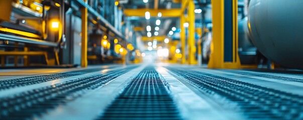Leinwandbilder - Modern industrial factory floor with machinery and equipment
