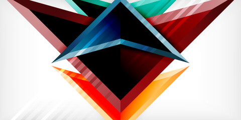 Aufkleber - Abstract background color triangles and arrows composition. Vector Illustration For Wallpaper, Banner, Background, Card, Book Illustration, landing page