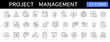 © warmworld - Project management thin line icons set. Vector illustration