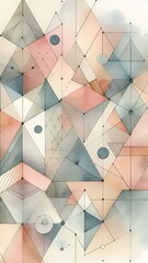 Wall Mural - Abstract geometric pattern with triangles in soft pastel colors