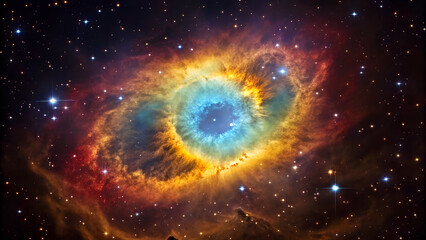 Wall Mural - Celestial Symphony, The Enchanting Beauty of Colorful Nebulae and planets in Deep Space In the vast expanse of the universe lies one of nature’s most breathtaking phenomena