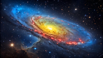 Wall Mural - Celestial Symphony, The Enchanting Beauty of Colorful Nebulae and planets in Deep Space In the vast expanse of the universe lies one of nature’s most breathtaking phenomena