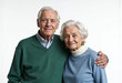 © DariaTrofimova - Beautiful elderly woman and man 60 years old in warm sweaters on white background