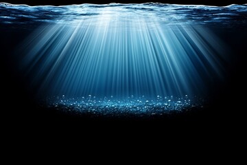 Submarine Abyss - Deep Waters Shining with Blue Sun Rays