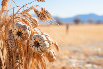 Wall Mural - cycles of life are evident in dormant state of nature, where dry grass showcases its beauty and resilience