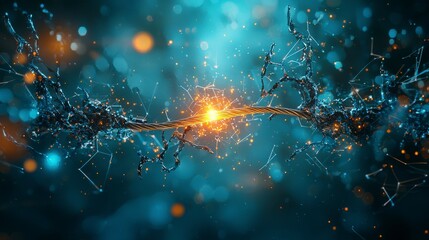 Aufkleber - Fragmented memories interwoven digital art abstract environment illuminated viewpoint artistic concept for reflection