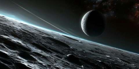 Wall Mural - ceres alien planet surface space exploration scene