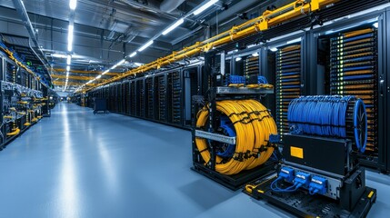 Leinwandbilder - Connecting through innovation large-scale fiber optic infrastructure in modern data center technologies