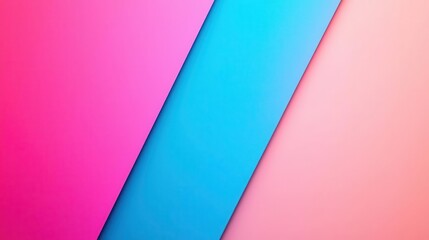 Poster - A vibrant composition of pink and blue geometric shapes, ideal for modern design projects and creative backgrounds.