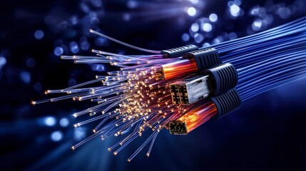 Poster - Optical science innovations technology hub visual content futuristic environment close-up view fiber optics explained