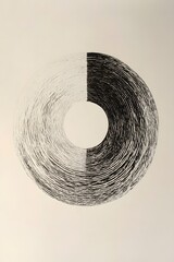 Poster - A circular design divided into light and dark sections, suggesting contrast and harmony.
