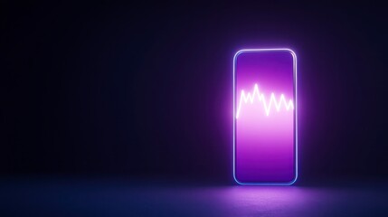 Poster - Neon Smartphone Chart Data Tech Business Finance Glow