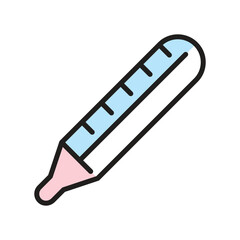 Poster - Thermometer icon, vector illustration, filled style, best used for web