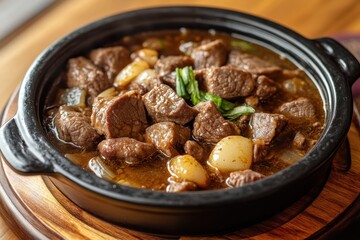 Poster - Gomtang is a traditional Korean soup made by slow cooking beef and offal