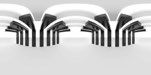 Wall Mural - 3d render image of panoramic 360 view equirectangular hdri studio lights image map, environment map