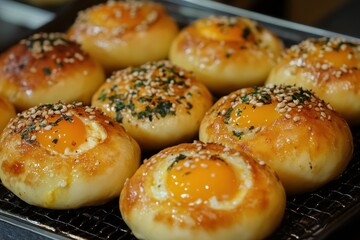 Canvas Print - Gyeran bbang known as egg bread is a popular street food