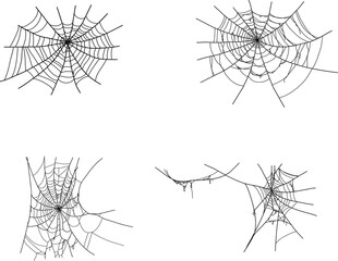 set with spider web icons. halloween decoration with cobweb. spiderweb flat vector illustration. iso