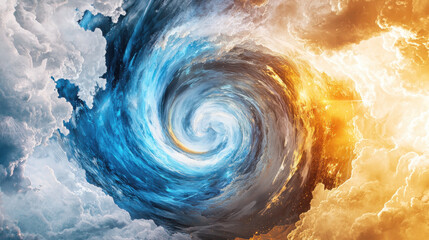 Poster - Swirling colors of sunrise over earth abstract art cosmic environment artistic interpretation