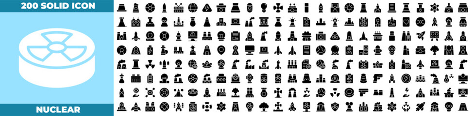 Nuclear Solid Editable Icons set