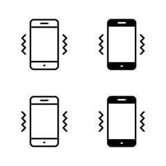 Poster - Phone vibration icon set. Cellphone vibrate sign symbol
