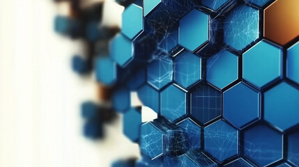 Blue hexagon background