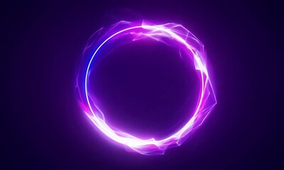 Wall Mural - A glowing circular design with vibrant blue and pink light effects.