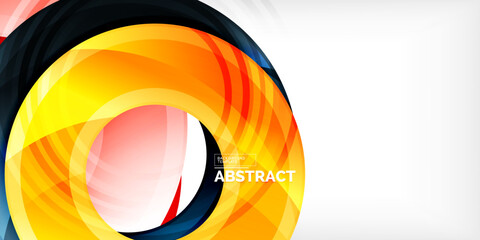 Poster - Bright colorful circles with light effects. Abstract background