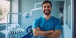© Christopher - Confident male dentist in a dental clinic, welcoming smile, portrait shot