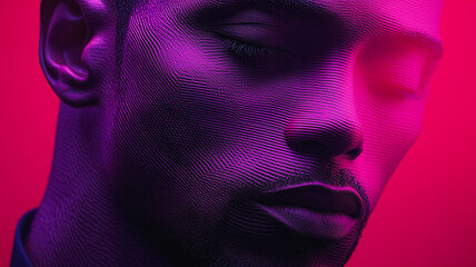 Poster - A man's face is shown in a purple background