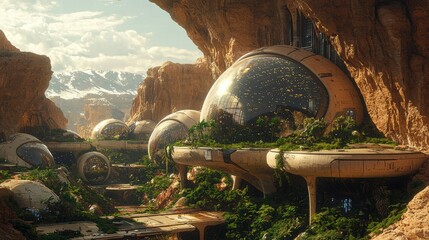Wall Mural - Harnessing nature innovative ecodome design for sustainable living in diverse environments