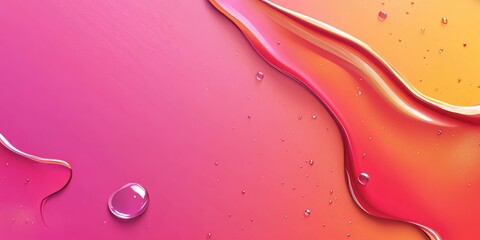 Poster - Brightly colored banner with oil drops and clean shadows showcasing vibrant contrast in design