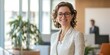 © Christopher - Portrait of a government official standing confidently in a public office, smiling, with copy space