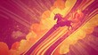 © Alex - Magical Unicorn Adventure: Businessman in a Gray Suit on a Golden-Horned Unicorn – Perfect Poster for Fantasy Sports Interiors and Dreamy Office Spaces!