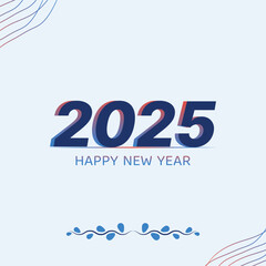 Wall Mural - Happy New Year 2025 lettering design