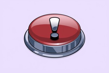 Poster - A red button with an exclamation mark  signifying alert or warning.