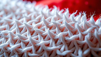 Wall Mural - Close-Up of Santa Hat Texture - Plush and cozy. background copyspace