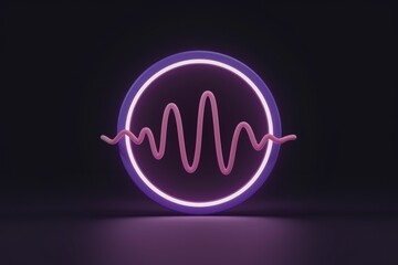 Poster - Abstract 3D rendering of a pink waveform inside a glowing purple circle on a dark background.
