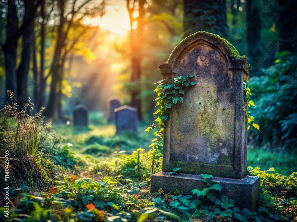 Ilustración de Stock Gravestone Background Stock Photo: Cemetery ...