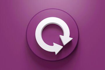 Poster - A 3D rendered circular arrow icon symbolizes renewal  refresh  or recycle.