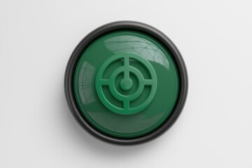 Aufkleber - A green circular button with a concentric circle target icon  symbolizing aim and focus.