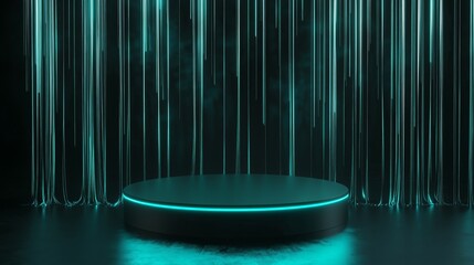 Poster - Stylish 3D Podium with Spacious Background and Framed Design Elements
