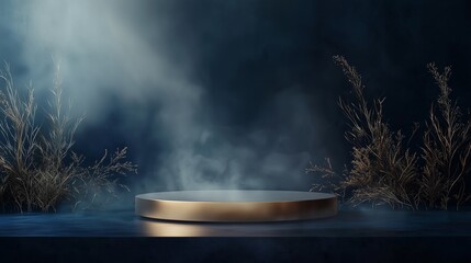 Poster - Sleek 3D Podium Design Surrounded by Empty Area and Fog Effects